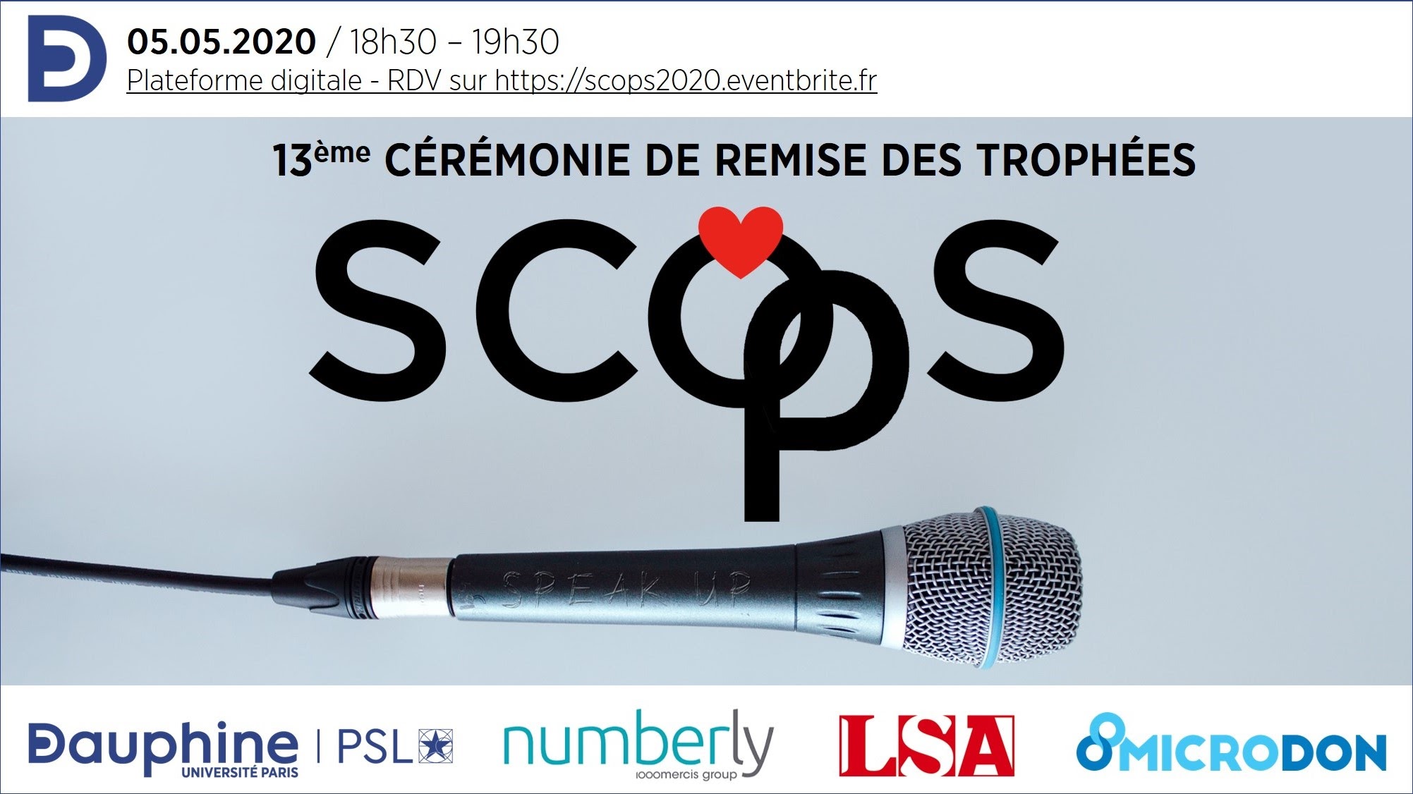 Invitation pour la cérémonie des SCOPS